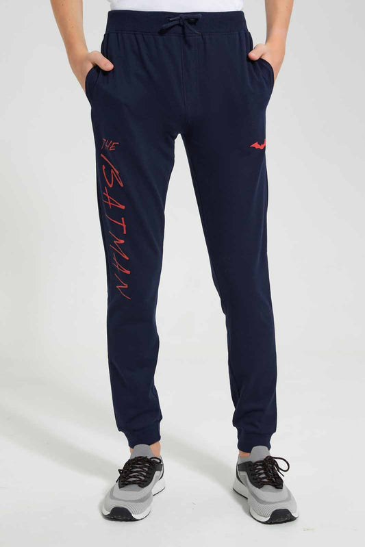 Redtag-Navy-Batman-Active-Pant-BSR-Joggers,-Category:Joggers,-CHR,-Colour:Navy,-Deals:New-In,-Filter:Senior-Boys-(9-to-14-Yrs),-New-In-BSR-APL,-Non-Sale,-S22D,-Section:Boys-(0-to-14Yrs)-Senior-Boys-9 to 14 Years