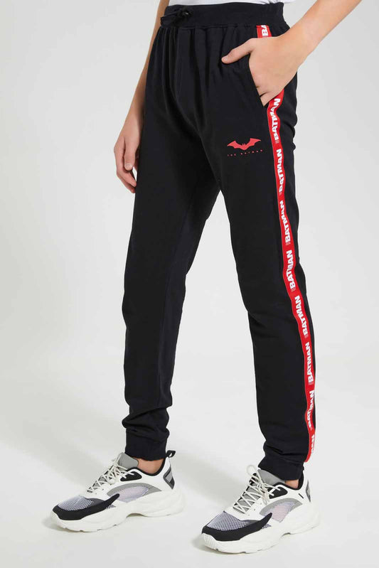 Redtag-Black-Batman-Active-Pant-BSR-Joggers,-Category:Joggers,-CHR,-Colour:Black,-Deals:New-In,-Filter:Senior-Boys-(9-to-14-Yrs),-New-In-BSR-APL,-Non-Sale,-S22D,-Section:Boys-(0-to-14Yrs)-Senior-Boys-9 to 14 Years