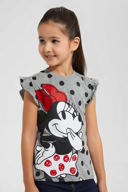Redtag-Grey-MÃ©lange-Minnie-Mouse-T-Shirt-Bundle,-Category:T-Shirts,-CHR,-Colour:Grey,-Deals:4-For-90,-Filter:Girls-(2-to-8-Yrs),-Girls-T-Shirts,-S22C,-Section:Girls-(0-to-14Yrs),-TBL-Girls-2 to 8 Years