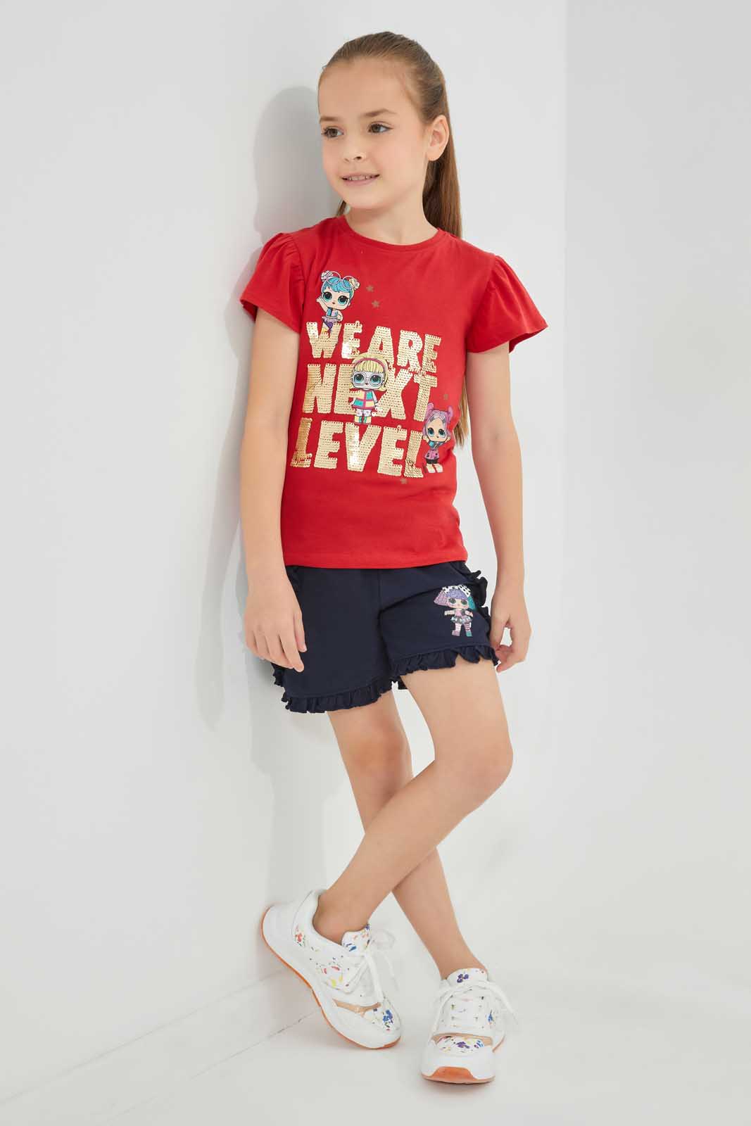Redtag-Navy-LOL-Doll-Short-Bundle,-Category:Shorts,-CHR,-Colour:Navy,-Deals:4-For-90,-Filter:Girls-(2-to-8-Yrs),-Girls-Shorts,-S22C,-Section:Girls-(0-to-14Yrs),-TBL-Girls-2 to 8 Years