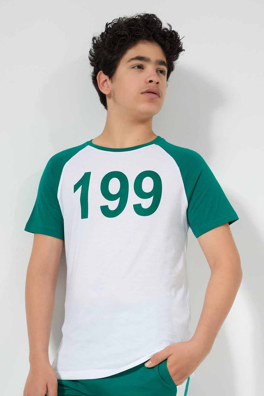 Redtag-White-Raglan-T-Shirt-Raglan-T-Shirts-Senior-Boys-9 to 14 Years