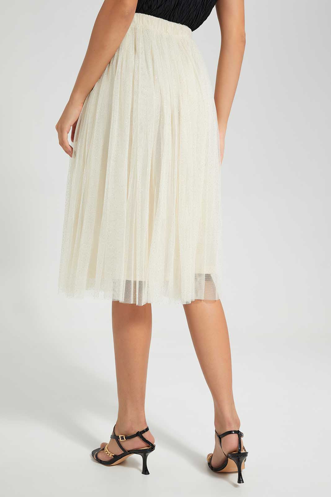 Redtag-Beige-Shimmer-Gathered-Skirt-Category:Skirts,-Colour:Beige,-Deals:New-In,-Filter:Women's-Clothing,-LDC,-LDC-Skirts,-New-In-LDC-APL,-Non-Sale,-Section:Women,-W22O-Women's-