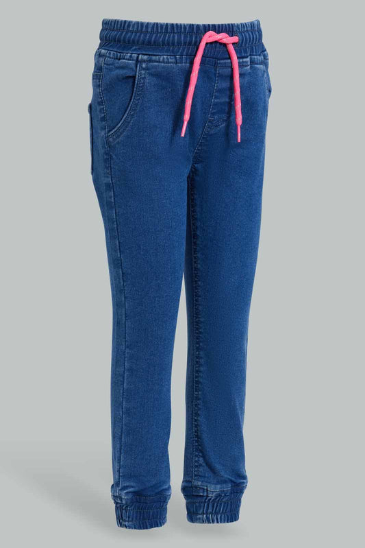 Redtag-Dark-Wash-Girls-Jogger-Category:Jeans,-Colour:Dark-Wash,-Deals:New-In,-Filter:Girls-(2-to-8-Yrs),-GIR-Jeans,-New-In-GIR-APL,-Non-Sale,-S22D,-Section:Girls-(0-to-14Yrs),-TBL-Girls-2 to 8 Years