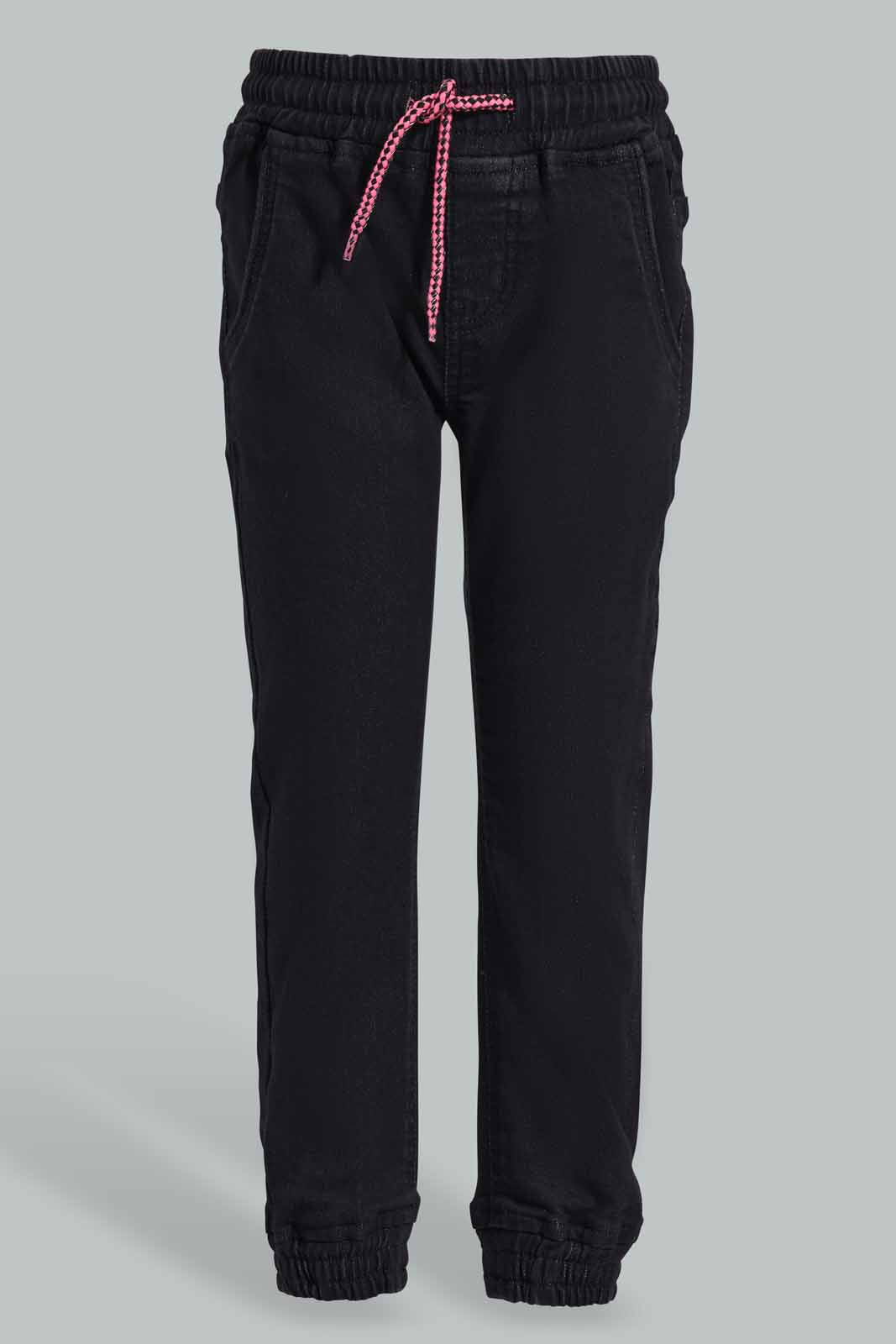 Redtag-Black-Girls-Jogger-Category:Jeans,-Colour:Black,-Deals:New-In,-Filter:Girls-(2-to-8-Yrs),-GIR-Jeans,-New-In-GIR-APL,-Non-Sale,-S22D,-Section:Girls-(0-to-14Yrs),-TBL-Girls-2 to 8 Years