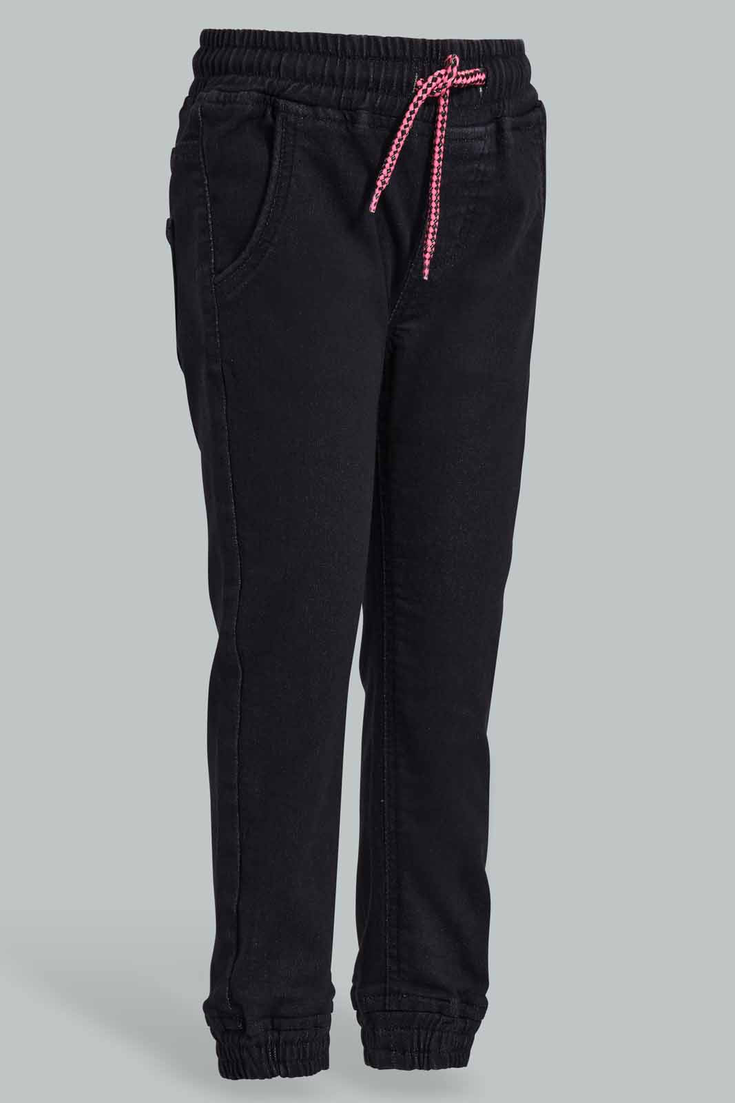 Redtag-Black-Girls-Jogger-Category:Jeans,-Colour:Black,-Deals:New-In,-Filter:Girls-(2-to-8-Yrs),-GIR-Jeans,-New-In-GIR-APL,-Non-Sale,-S22D,-Section:Girls-(0-to-14Yrs),-TBL-Girls-2 to 8 Years