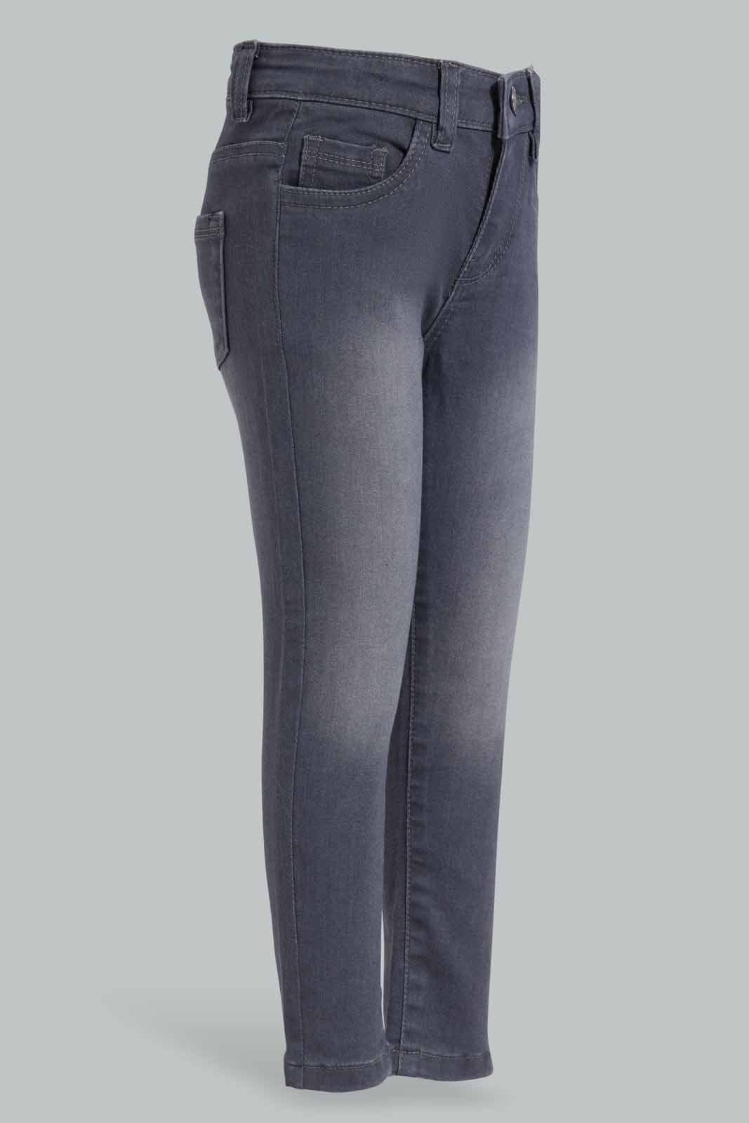 Redtag-Grey-Basic-5Pocket-Jean-Category:Jeans,-Colour:Grey,-Deals:New-In,-Filter:Girls-(2-to-8-Yrs),-GIR-Jeans,-New-In-GIR-APL,-Non-Sale,-S22D,-Section:Girls-(0-to-14Yrs),-TBL-Girls-2 to 8 Years