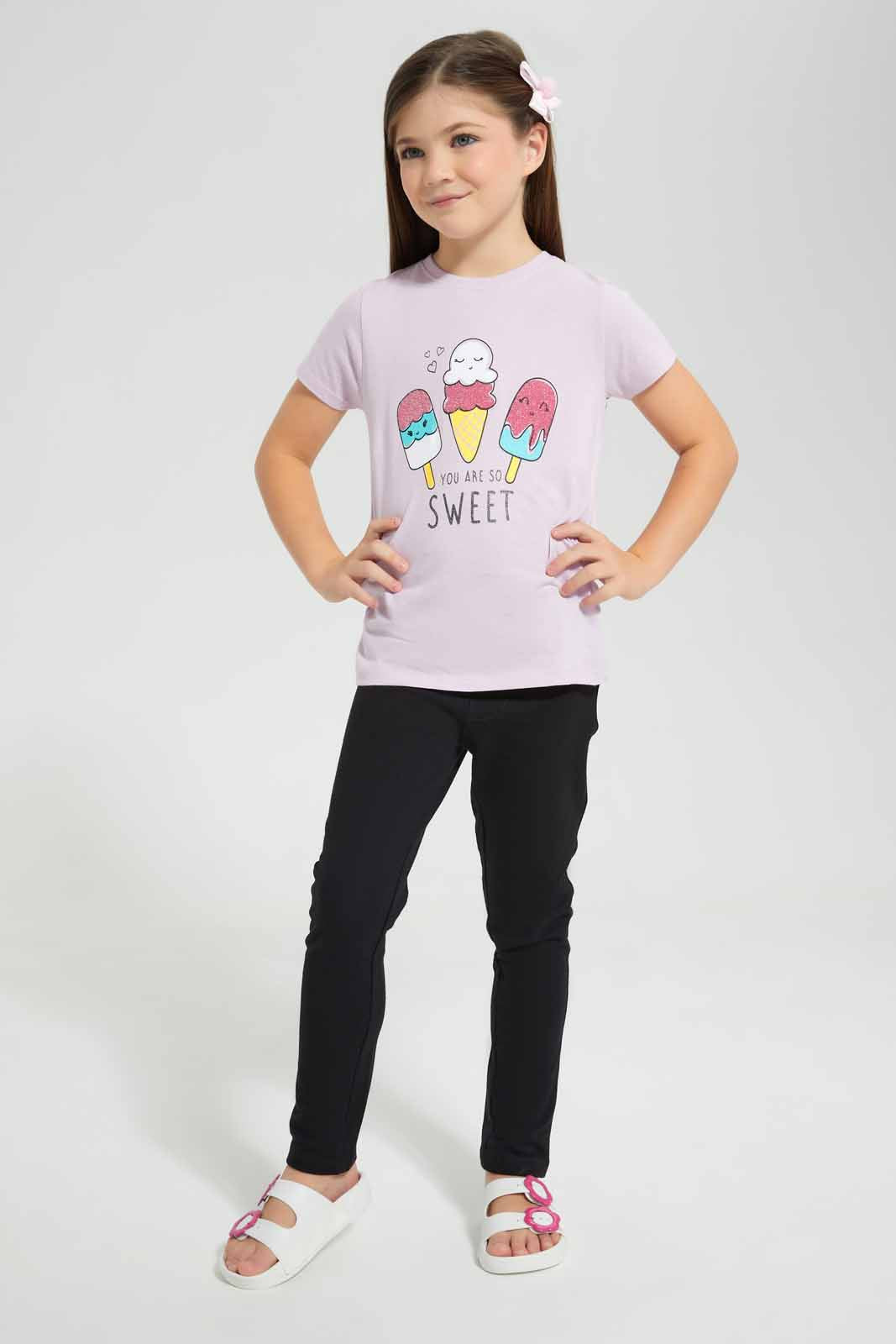 Redtag-Girls-T-Shirt-With-Sugar-Print-Category:T-Shirts,-Colour:Lilac,-Deals:New-In,-Filter:Girls-(2-to-8-Yrs),-GIR-T-Shirts,-New-In-GIR-APL,-Non-Sale,-S22D,-Section:Girls-(0-to-14Yrs),-TBL-Girls-2 to 8 Years