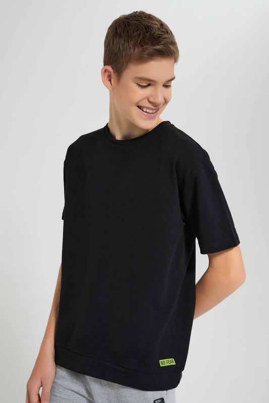 Redtag-Black-Pique-Sweatshirt-BSR-Sweatshirts,-Category:Sweatshirts,-Colour:Black,-Filter:Senior-Boys-(9-to-14-Yrs),-New-In,-New-In-BSR,-Non-Sale,-S22D,-Section:Kidswear--