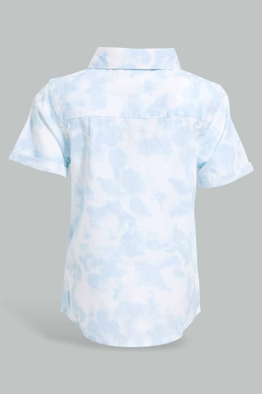 Redtag-Blue-Short-Sleeve-Acid-Wash-Shirt-Category:Shirts,-Colour:Blue,-Deals:New-In,-Filter:Infant-Boys-(3-to-24-Mths),-INB-Shirts,-New-In-INB-APL,-Non-Sale,-S22D,-Section:Boys-(0-to-14Yrs)-Infant-Boys-3 to 24 Months
