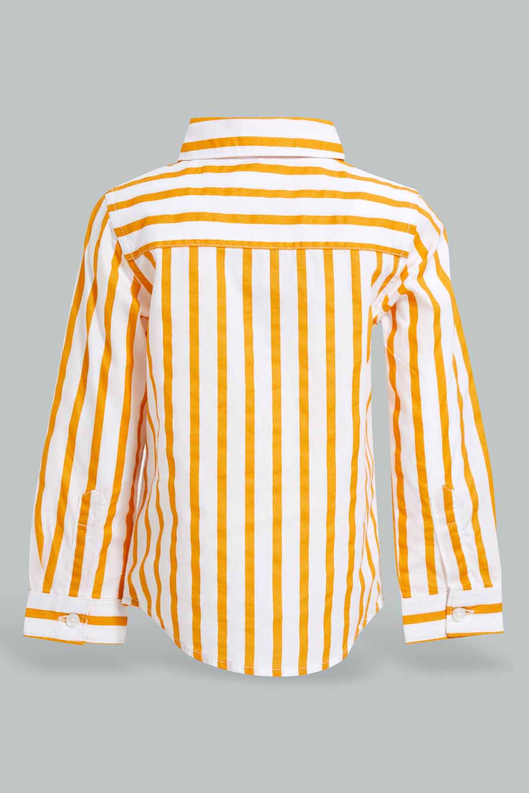 Redtag-Orange-Striped-Long-Sleeve-Shirt-Category:Shirts,-Colour:Orange,-Deals:New-In,-Filter:Infant-Boys-(3-to-24-Mths),-INB-Shirts,-New-In-INB-APL,-Non-Sale,-S22D,-Section:Boys-(0-to-14Yrs)-Infant-Boys-3 to 24 Months