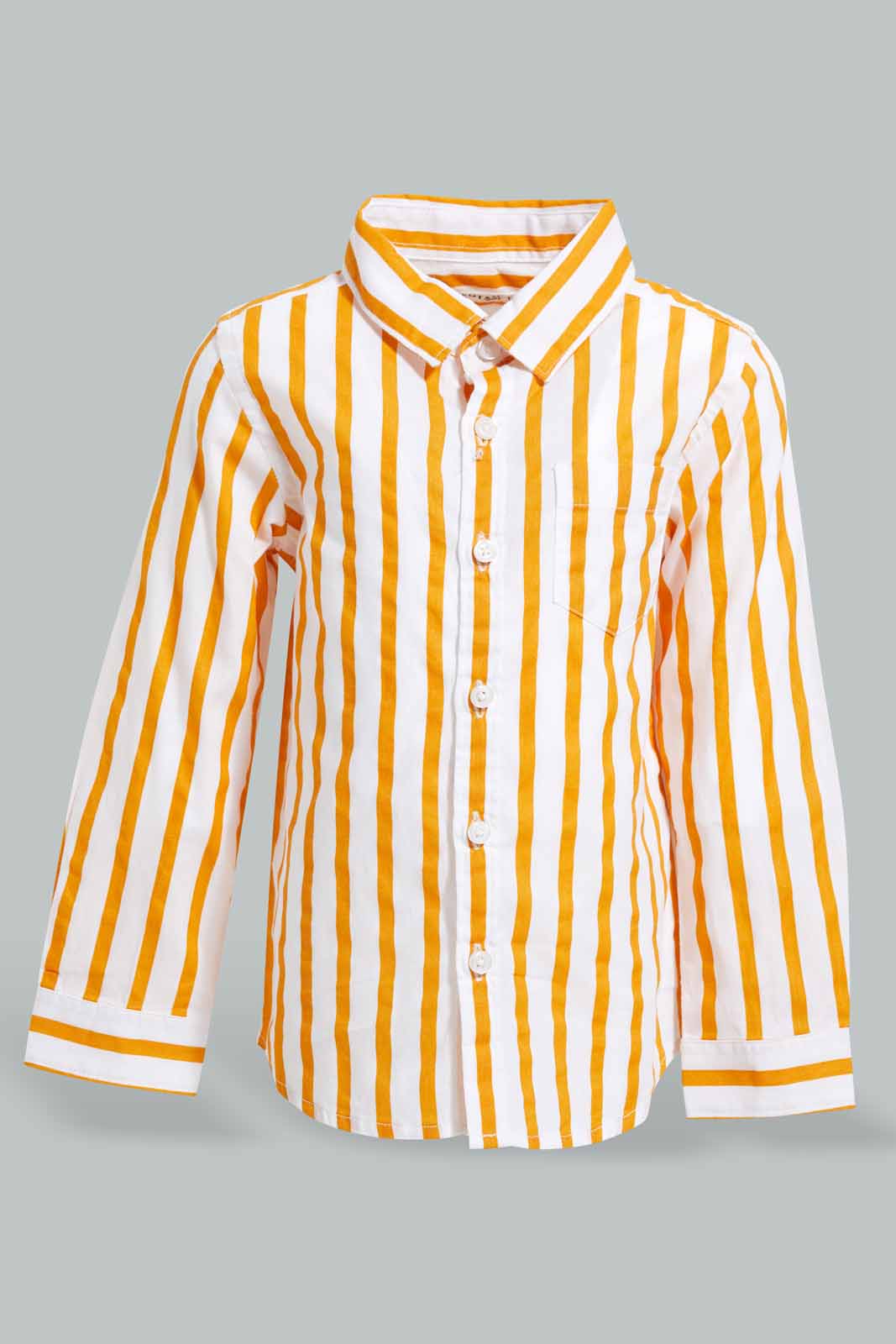 Redtag-Orange-Striped-Long-Sleeve-Shirt-Category:Shirts,-Colour:Orange,-Deals:New-In,-Filter:Infant-Boys-(3-to-24-Mths),-INB-Shirts,-New-In-INB-APL,-Non-Sale,-S22D,-Section:Boys-(0-to-14Yrs)-Infant-Boys-3 to 24 Months