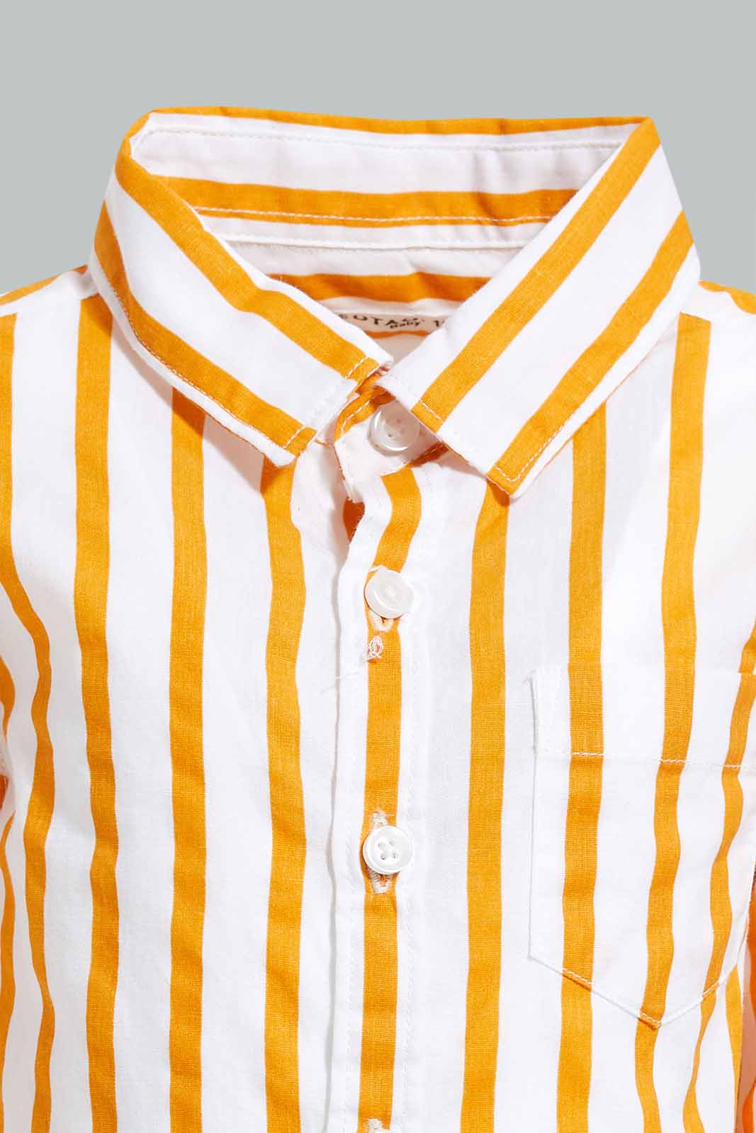 Redtag-Orange-Striped-Long-Sleeve-Shirt-Category:Shirts,-Colour:Orange,-Deals:New-In,-Filter:Infant-Boys-(3-to-24-Mths),-INB-Shirts,-New-In-INB-APL,-Non-Sale,-S22D,-Section:Boys-(0-to-14Yrs)-Infant-Boys-3 to 24 Months