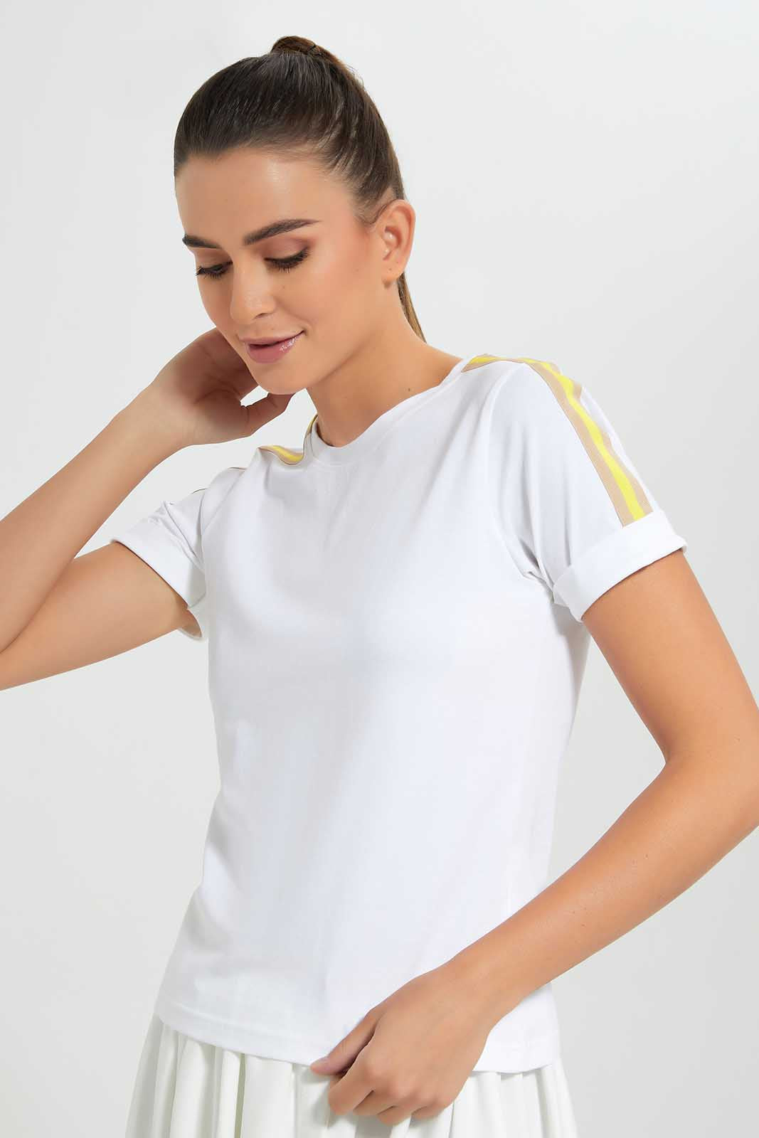 Redtag-White-T-Shirt-Category:T-Shirts,-Colour:White,-Deals:New-In,-Filter:Women's-Clothing,-LDC,-LDC-T-Shirts,-New-In-LDC,-Non-Sale,-Section:Women,-W22O-Women's-