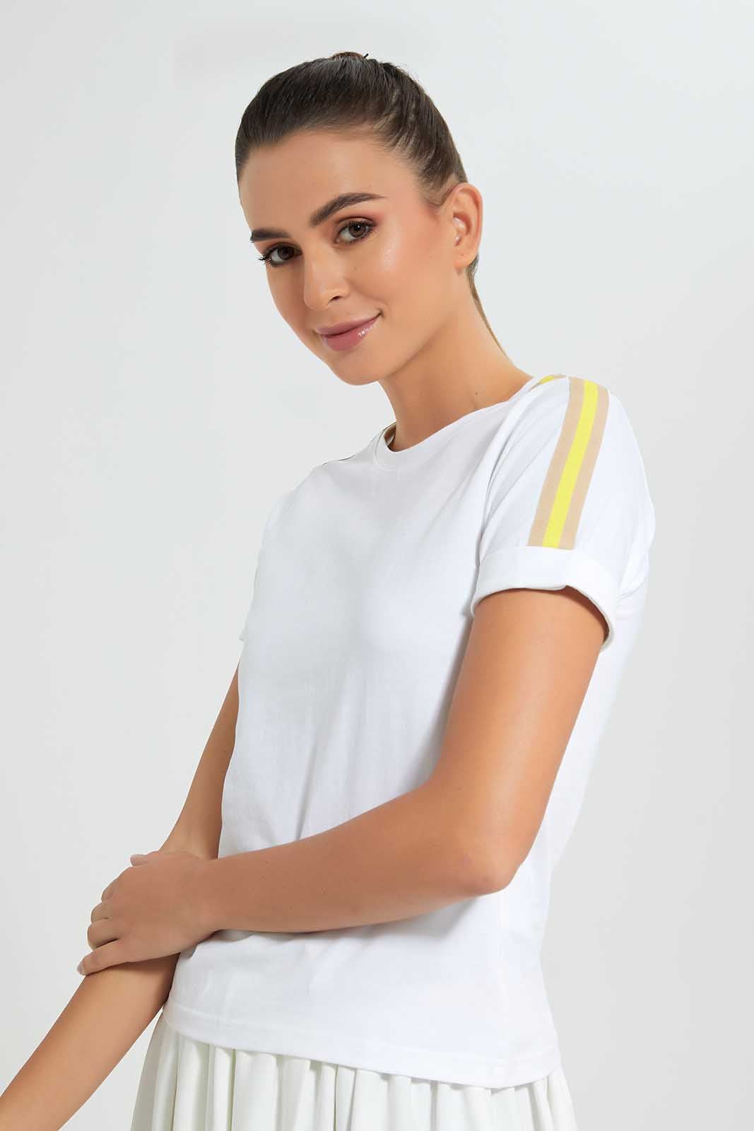 Redtag-White-T-Shirt-Category:T-Shirts,-Colour:White,-Deals:New-In,-Filter:Women's-Clothing,-LDC,-LDC-T-Shirts,-New-In-LDC,-Non-Sale,-Section:Women,-W22O-Women's-