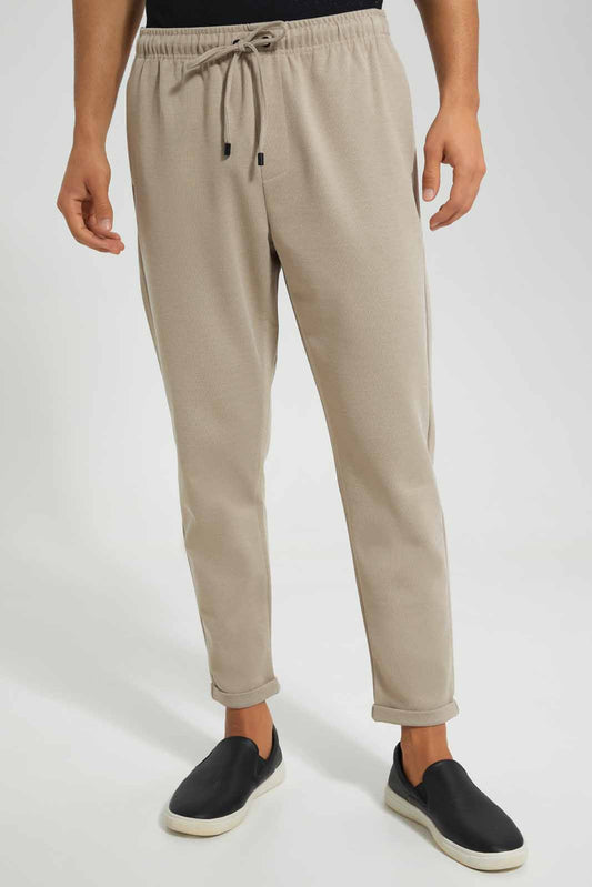 Redtag-Beige-Pull-On-Trouser-Category:Joggers,-Colour:Beige,-Deals:New-In,-EID,-Filter:Men's-Clothing,-Men-Joggers,-New-In-Men,-Non-Sale,-Section:Men,-W22O-Men's-