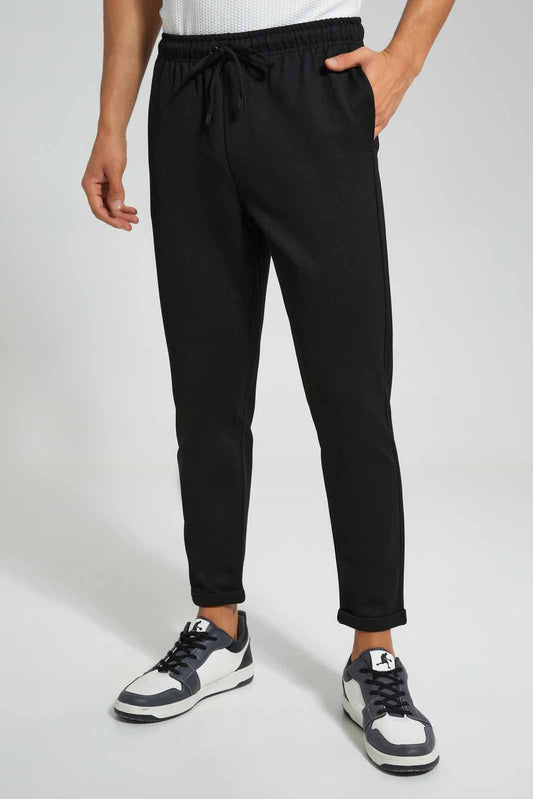 Redtag-Black-Pull-On-Trouser-Category:Joggers,-Colour:Black,-Deals:New-In,-EID,-Filter:Men's-Clothing,-Men-Joggers,-New-In-Men,-Non-Sale,-Section:Men,-W22O-Men's-