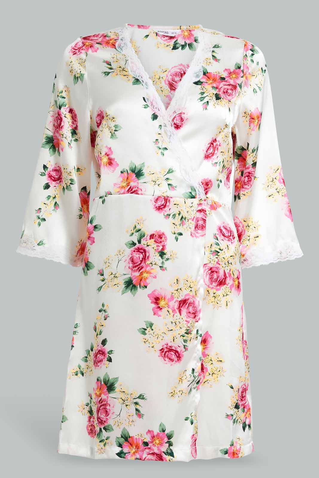 Redtag-Ivory-Printed-Satin-Bridal-Robe-Category:Chemises,-Colour:Ivory,-Deals:New-In,-Filter:Women's-Clothing,-New-In-Women,-Non-Sale,-S22D,-Section:Women,-Women-Chemises--