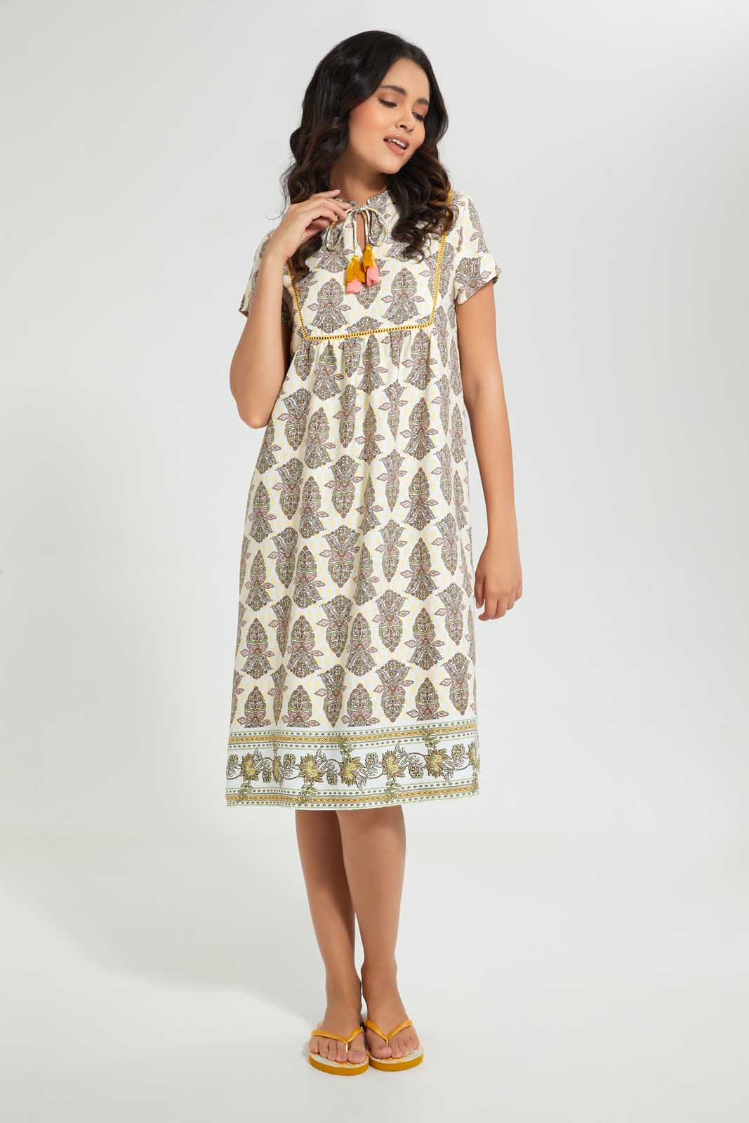 Redtag-Assorted-Printed-Nightgown-Nightgowns-Women's-