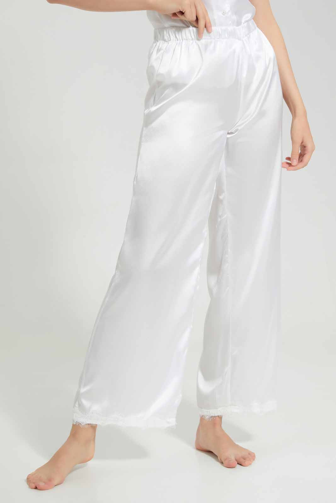 Redtag-Ivory-Solid-Pyjama-Set-With-Belt-Category:Pyjama-Sets,-Colour:Ivory,-Deals:New-In,-Filter:Women's-Clothing,-New-In-Women-APL,-Non-Sale,-S22D,-Section:Women,-Women-Pyjama-Sets--