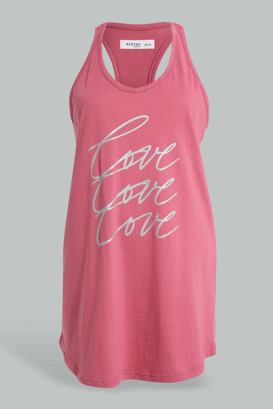 Redtag-Pink-Sleeveless-Nightshirt-Nightshirts-Women's-