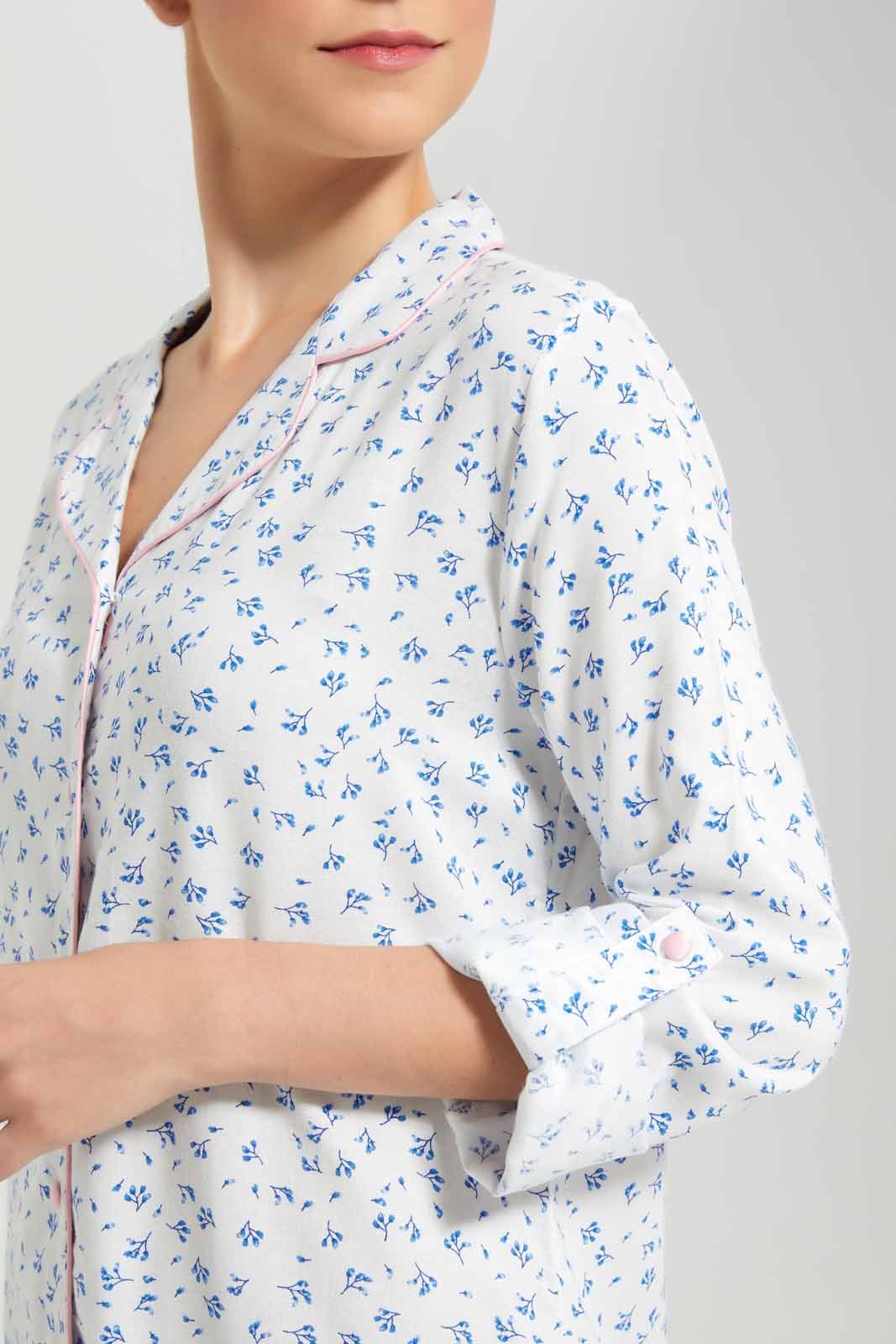 Redtag-Classic-Printed-Nightshirt-With-Contrast-Binding-Category:Nightshirts,-Colour:Ivory,-Deals:New-In,-Filter:Women's-Clothing,-New-In-Women-APL,-Non-Sale,-S22D,-Section:Women,-Women-Nightshirts--