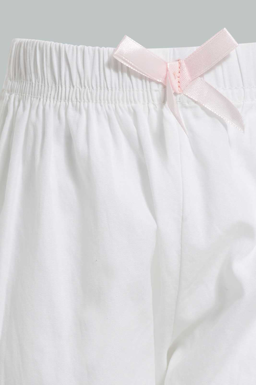 Redtag-White-Short-Denim-Shorts-Infant-Girls-3 to 24 Months
