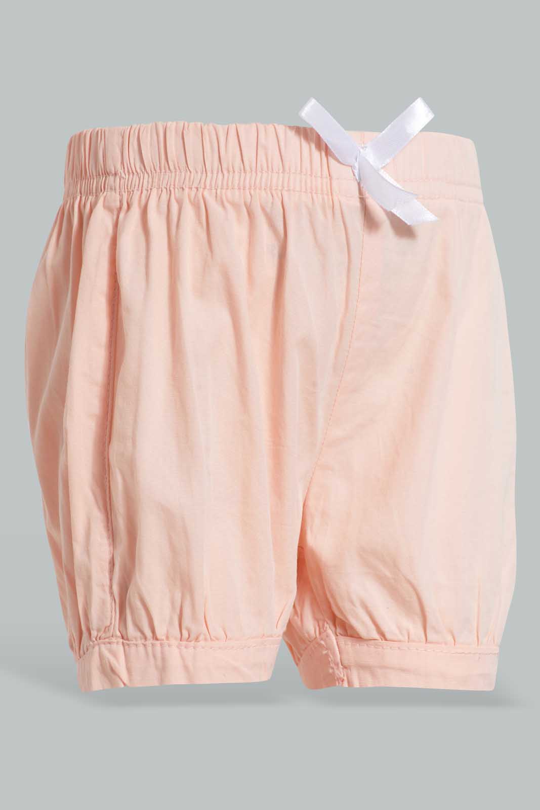 Redtag-Peach-Short-Denim-Shorts-Infant-Girls-3 to 24 Months