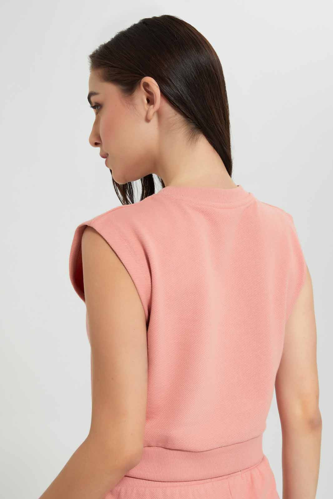 Redtag-Dusty-Pink-Cotton-T-Shirt-With-Placement-Print-Category:Sweatshirts,-Colour:Apricot,-Deals:New-In,-Filter:Women's-Clothing,-New-In-Women,-Non-Sale,-S22D,-Section:Women,-Women-Sweatshirts-Women's-