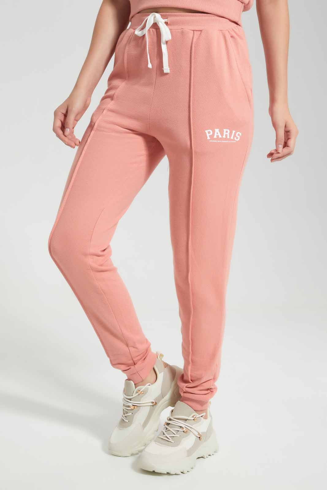 Redtag-Dusty-Pink-Cotton-Jogger-With-Placement-Print-Category:Joggers,-Colour:Apricot,-Deals:New-In,-Filter:Women's-Clothing,-New-In-Women,-Non-Sale,-S22D,-Section:Women,-Women-Joggers-Women's-