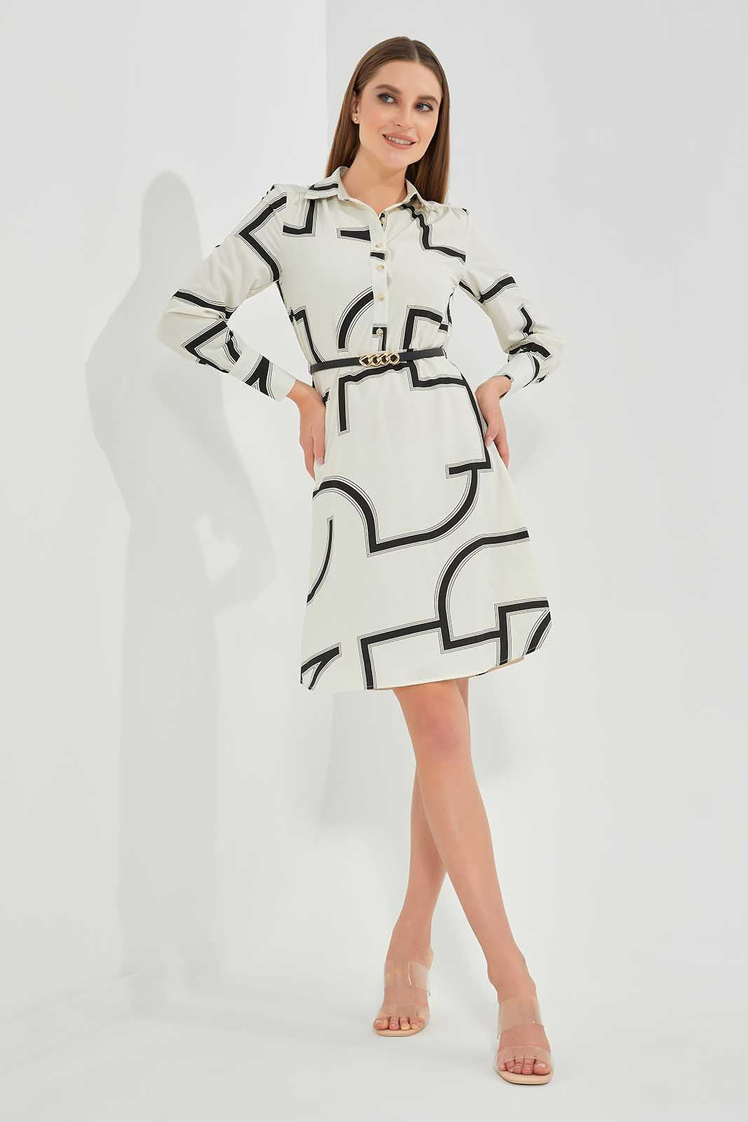 Black And White Collared Dress