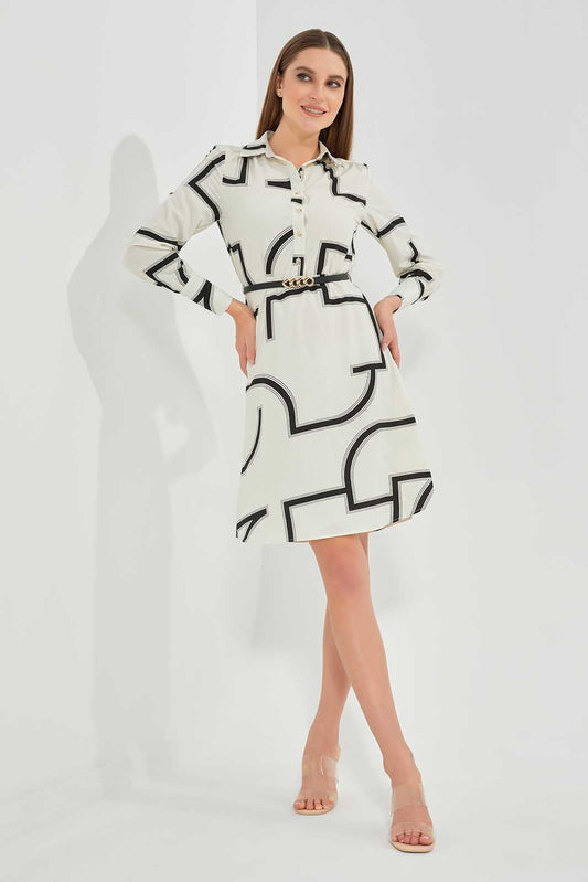 Black And White Collared Dress
