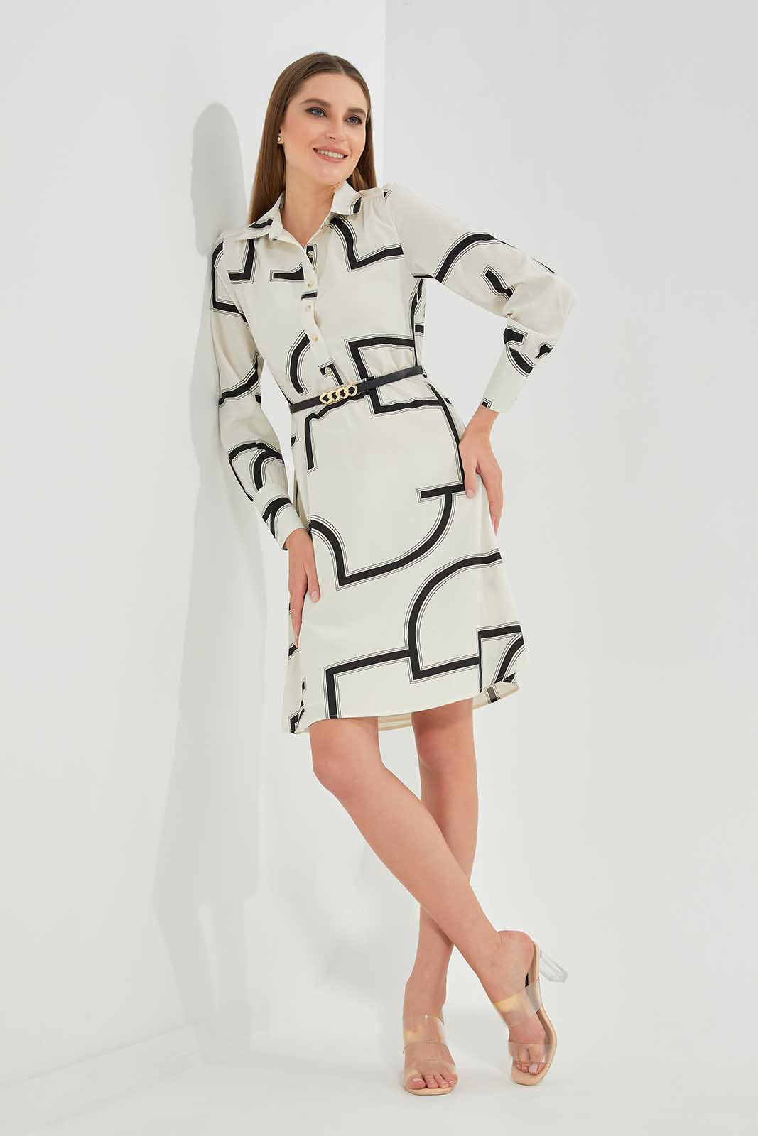 Black And White Collared Dress