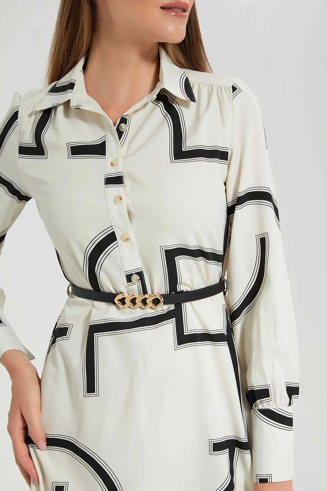Black And White Collared Dress
