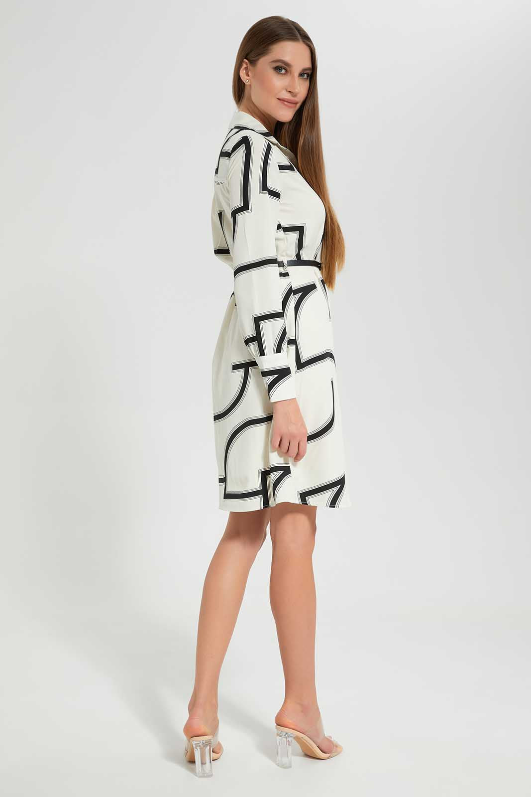 Black And White Collared Dress