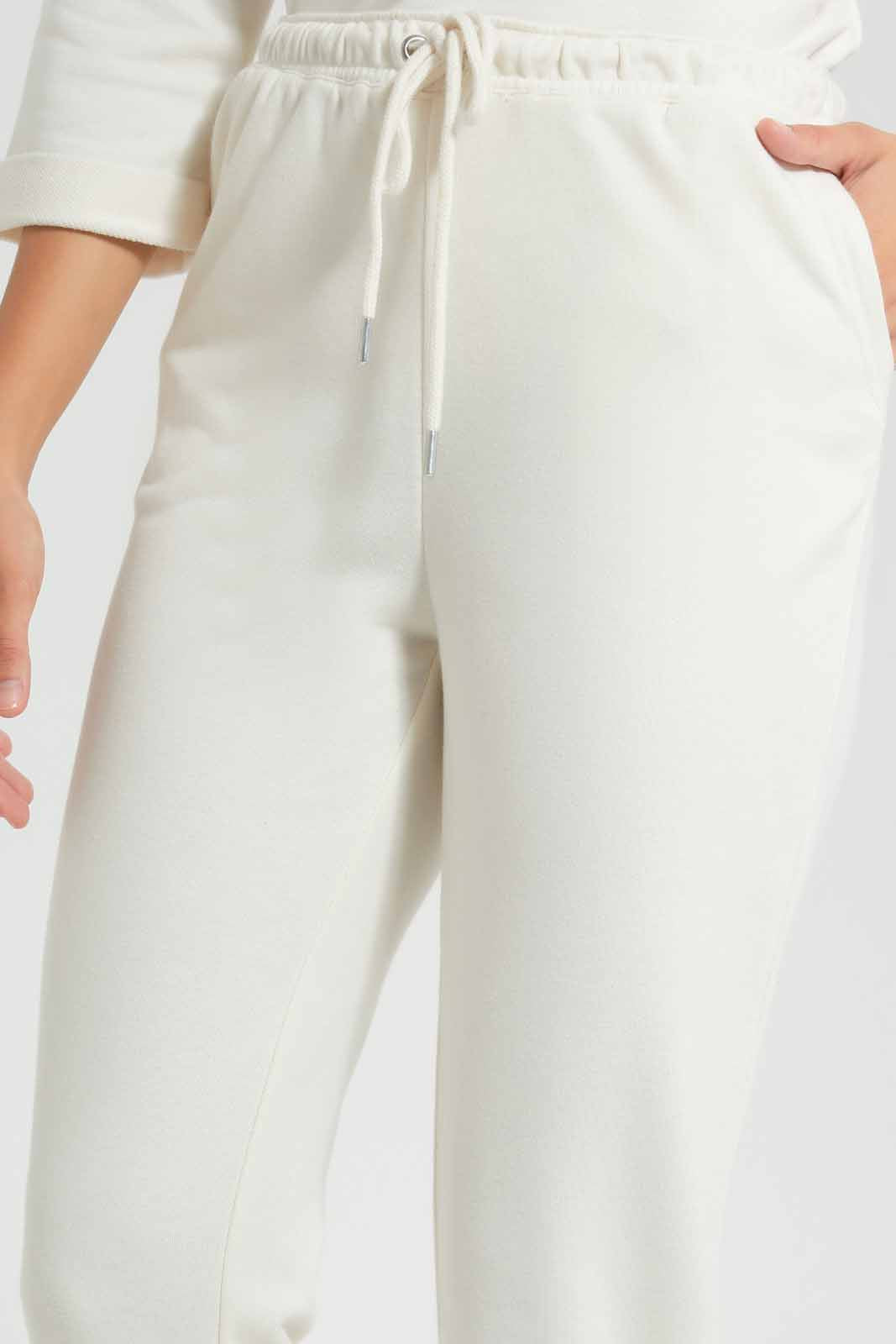 Redtag-Ivory-High-Waisted-Jogger-Category:Joggers,-Colour:Ivory,-Deals:New-In,-Filter:Women's-Clothing,-New-In-Women,-Non-Sale,-S22D,-Section:Women,-Women-Joggers-Women's-