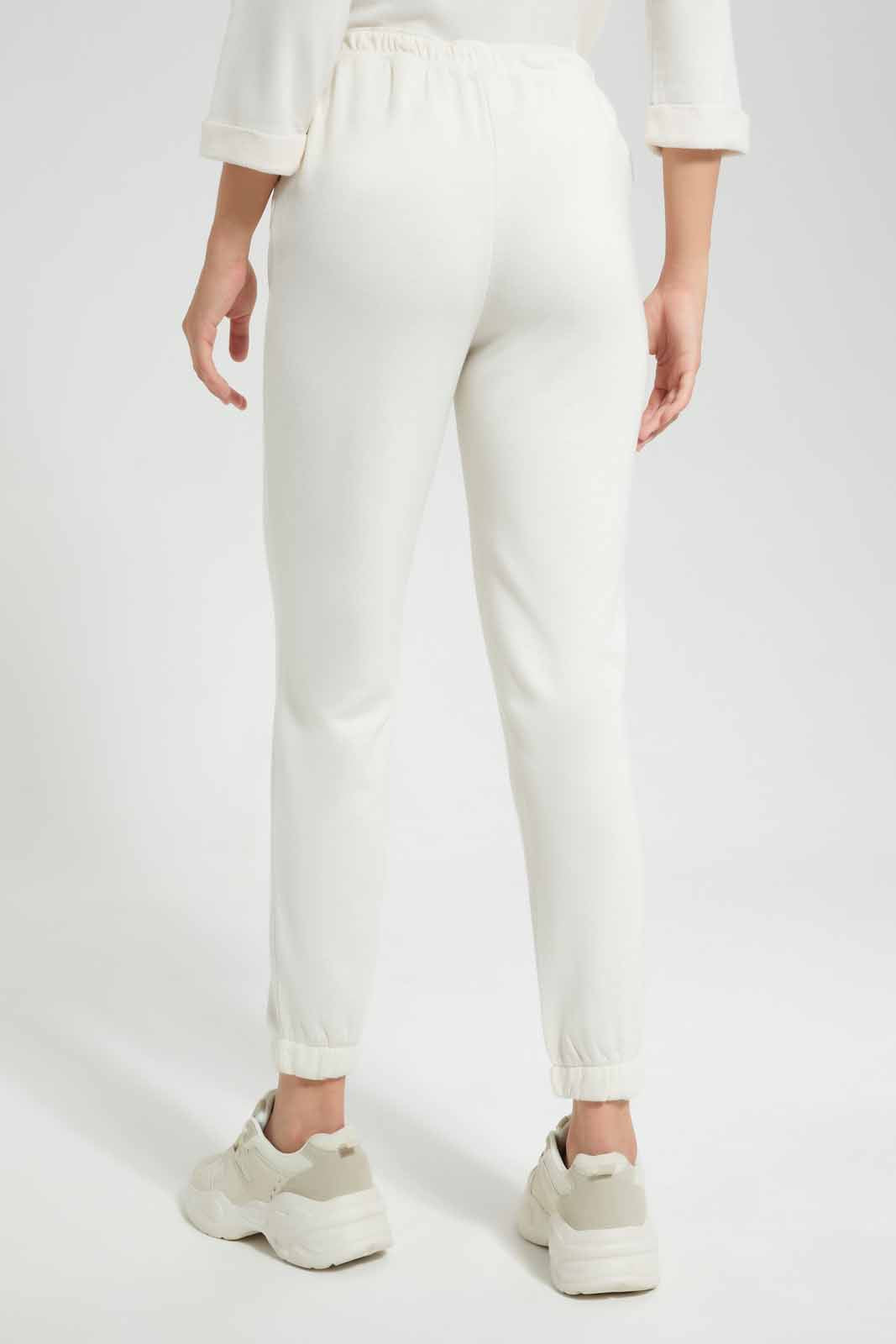 Redtag-Ivory-High-Waisted-Jogger-Category:Joggers,-Colour:Ivory,-Deals:New-In,-Filter:Women's-Clothing,-New-In-Women,-Non-Sale,-S22D,-Section:Women,-Women-Joggers-Women's-