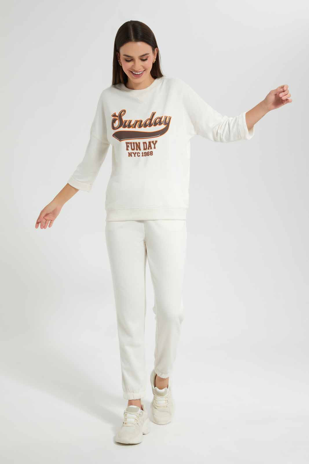 Redtag-Ivory-High-Waisted-Jogger-Category:Joggers,-Colour:Ivory,-Deals:New-In,-Filter:Women's-Clothing,-New-In-Women,-Non-Sale,-S22D,-Section:Women,-Women-Joggers-Women's-