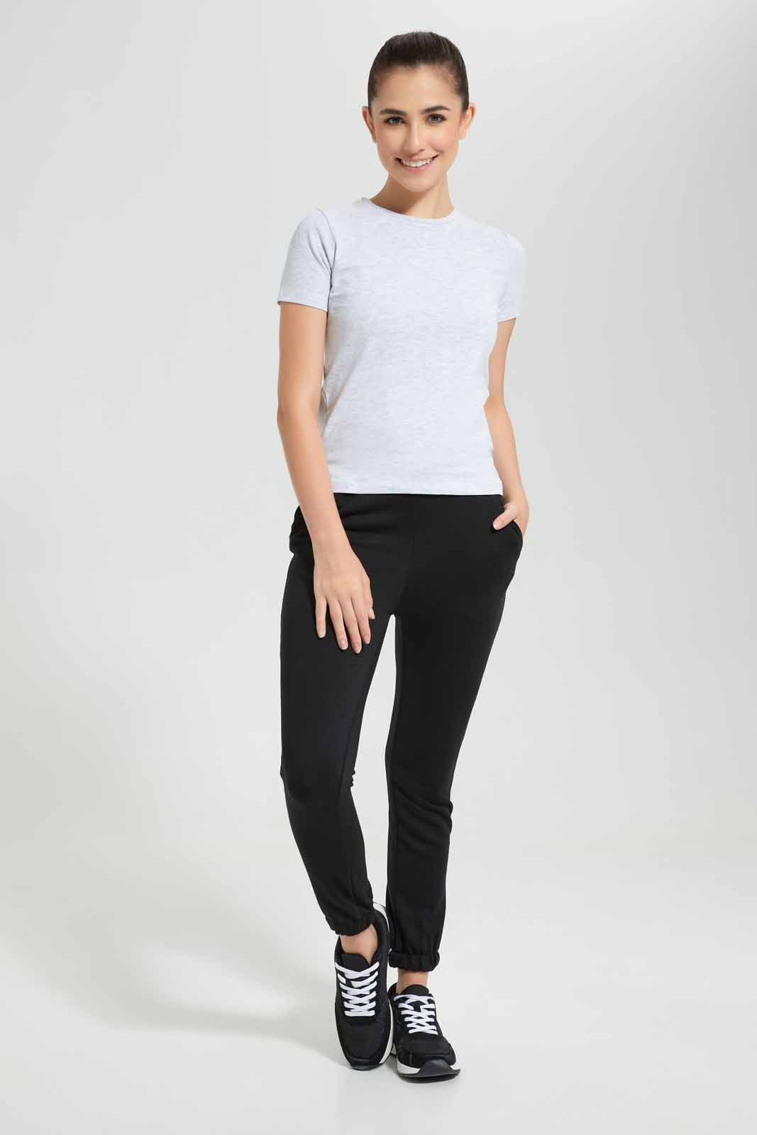 Redtag-Black-High-Waisted-Jogger-Category:Joggers,-Colour:Black,-Deals:New-In,-Filter:Women's-Clothing,-New-In-Women,-Non-Sale,-S22D,-Section:Women,-Women-Joggers-Women's-