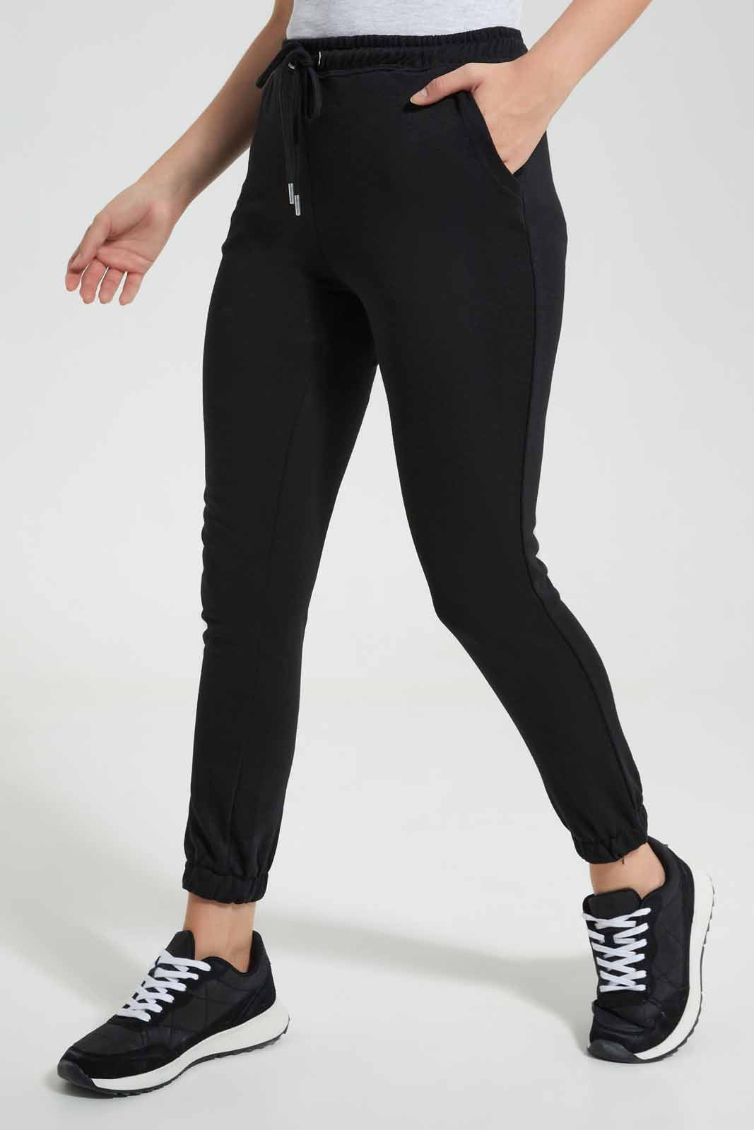 Redtag-Black-High-Waisted-Jogger-Category:Joggers,-Colour:Black,-Deals:New-In,-Filter:Women's-Clothing,-New-In-Women,-Non-Sale,-S22D,-Section:Women,-Women-Joggers-Women's-