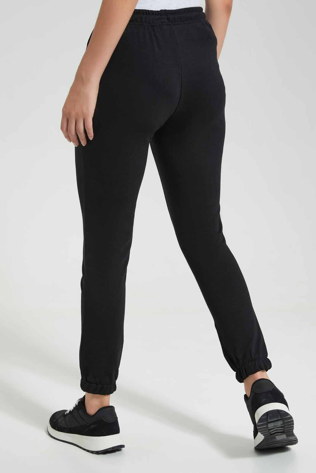 Redtag-Black-High-Waisted-Jogger-Category:Joggers,-Colour:Black,-Deals:New-In,-Filter:Women's-Clothing,-New-In-Women,-Non-Sale,-S22D,-Section:Women,-Women-Joggers-Women's-