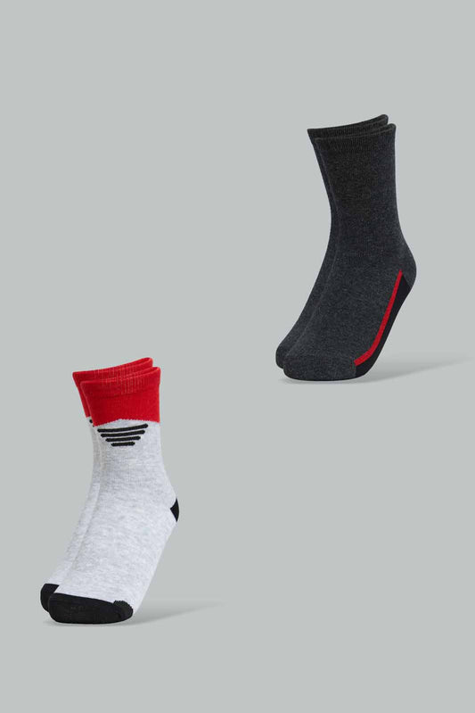 Redtag-Assorted-2-Pcs-Crew-Socks-365,-BSR-Socks,-Category:Socks,-Colour:Assorted,-Deals:New-In,-Filter:Senior-Boys-(9-to-14-Yrs),-New-In-BSR-APL,-Non-Sale,-Section:Boys-(0-to-14Yrs)-Senior-Boys-9 to 14 Years