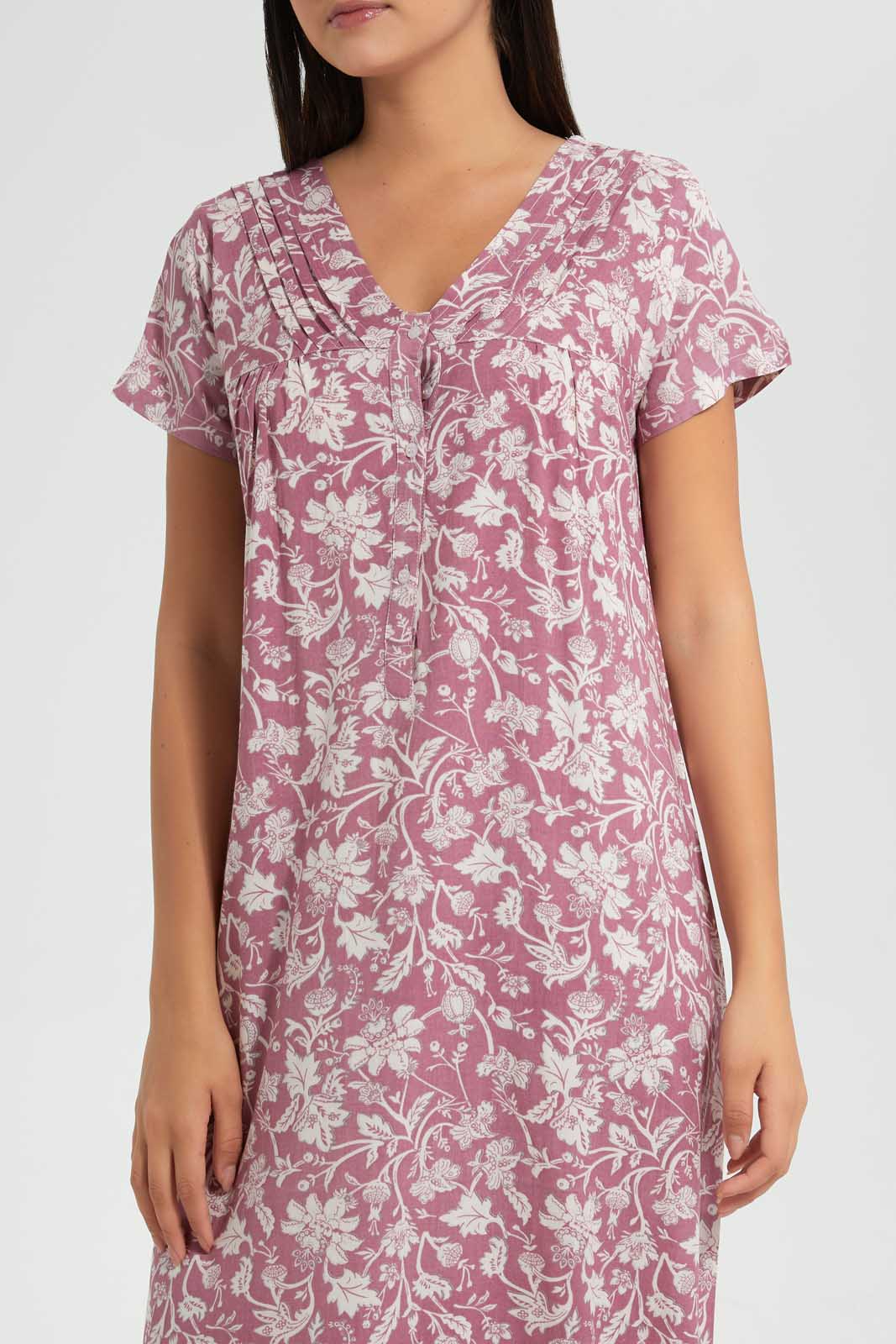 Redtag-Pale-Blue-Floral-Printed-Nightgown-Nightgowns-Women's-
