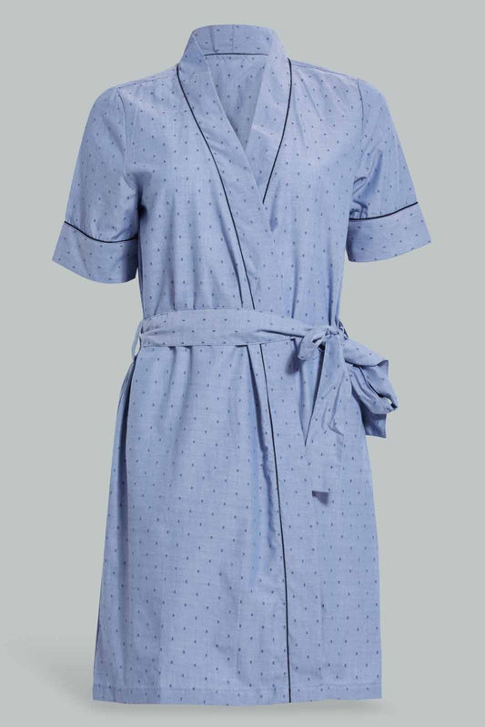 Redtag-Blue-Solid-Dobby-Robe-Category:Chemises,-Colour:Blue,-Filter:Women's-Clothing,-New-In,-New-In-Women,-Non-Sale,-S22D,-Section:Women,-Women-Chemises-Women's-