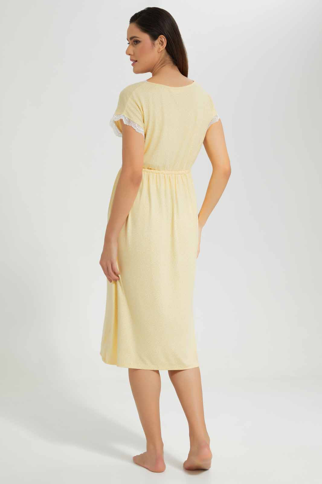 Redtag-Yellow-Polka-Printed-Nightgown-Category:Nightgowns,-Colour:Yellow,-Deals:New-In,-Filter:Women's-Clothing,-New-In-Women-APL,-Non-Sale,-S22D,-Section:Women,-Women-Nightgowns--