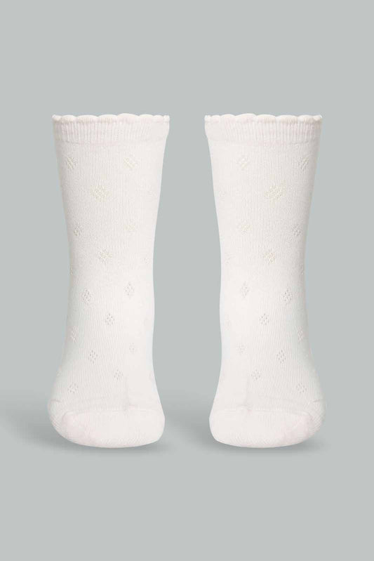 Redtag-Pink-Pair-Jacquard-Socks-Full-Length-Socks-Girls-2 to 8 Years