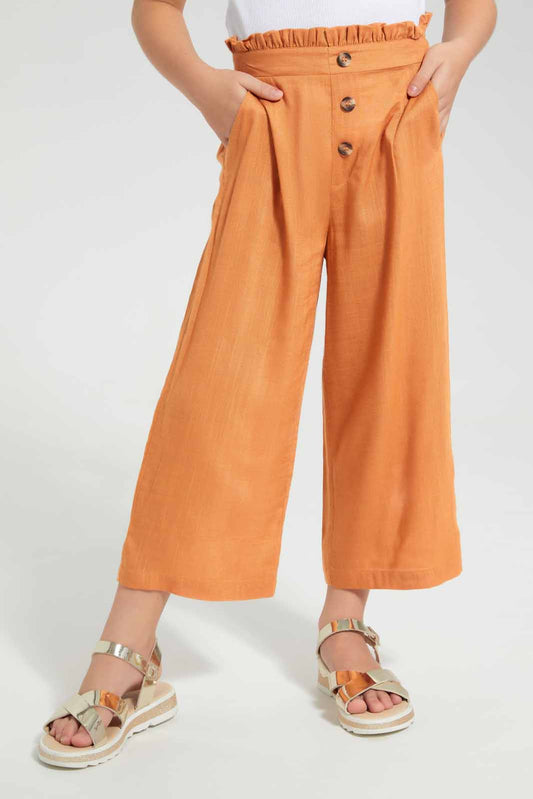Redtag-Beige-Wide-Leg-Plain-Trousers-Category:Trousers,-Colour:Beige,-Filter:Girls-(2-to-8-Yrs),-Girls-Trousers,-New-In,-New-In-GIR,-Non-Sale,-S22D,-Section:Kidswear-Girls-