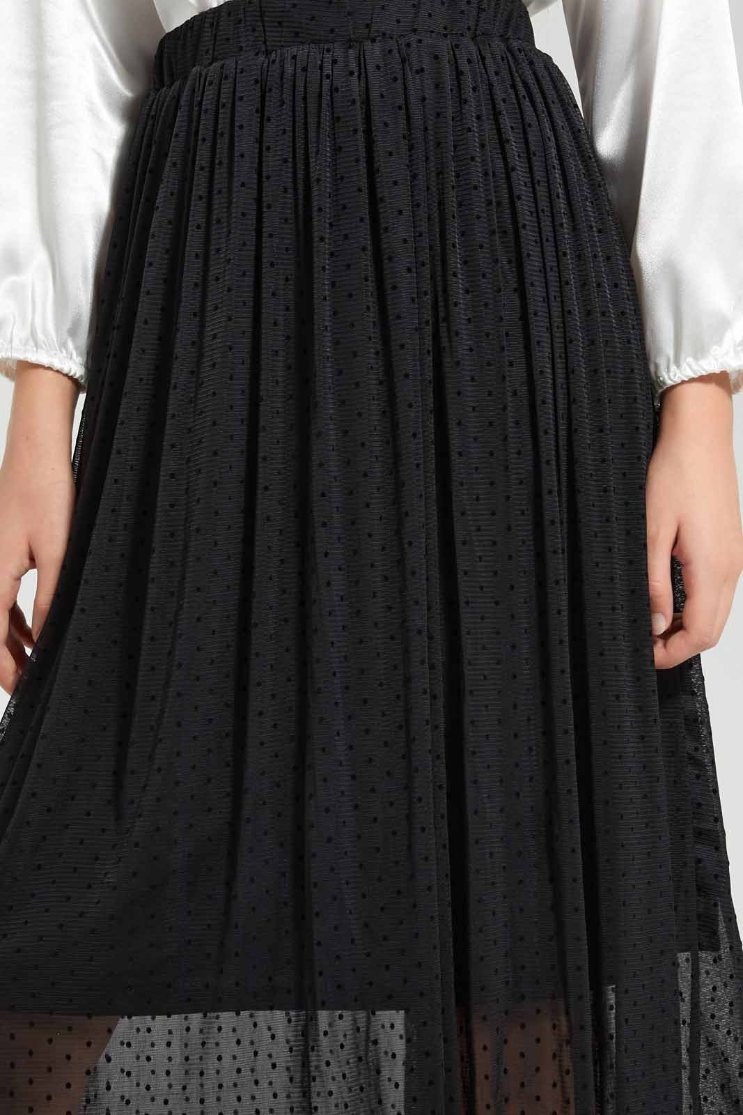 Redtag-Black-Flock-Dobby-Tulle-Skirts-Category:Skirts,-Colour:Black,-Deals:New-In,-Festive,-Filter:Senior-Girls-(9-to-14-Yrs),-GSR-Skirts,-New-In-GSR-APL,-Non-Sale,-Section:Girls-(0-to-14Yrs),-W22O-Senior-Girls-9 to 14 Years