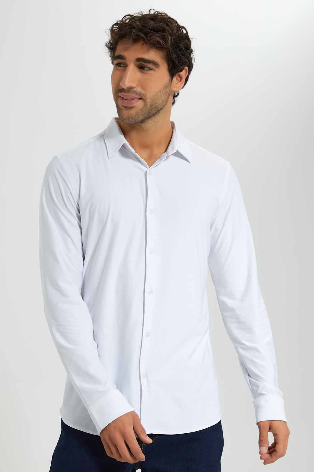 Redtag-White-Dobby-Fabric-Shirt-With-Spandex-Category:Shirts,-Colour:White,-Deals:New-In,-Festive,-Filter:Men's-Clothing,-Men-Shirts,-New-In-Men-APL,-Non-Sale,-Section:Men,-W22O-Men's-