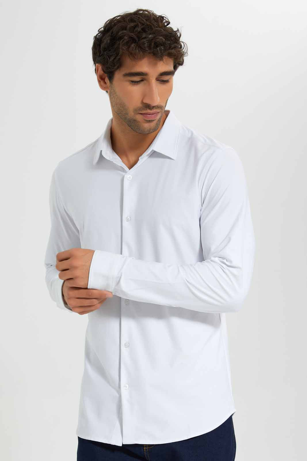 Redtag-White-Dobby-Fabric-Shirt-With-Spandex-Category:Shirts,-Colour:White,-Deals:New-In,-Festive,-Filter:Men's-Clothing,-Men-Shirts,-New-In-Men-APL,-Non-Sale,-Section:Men,-W22O-Men's-