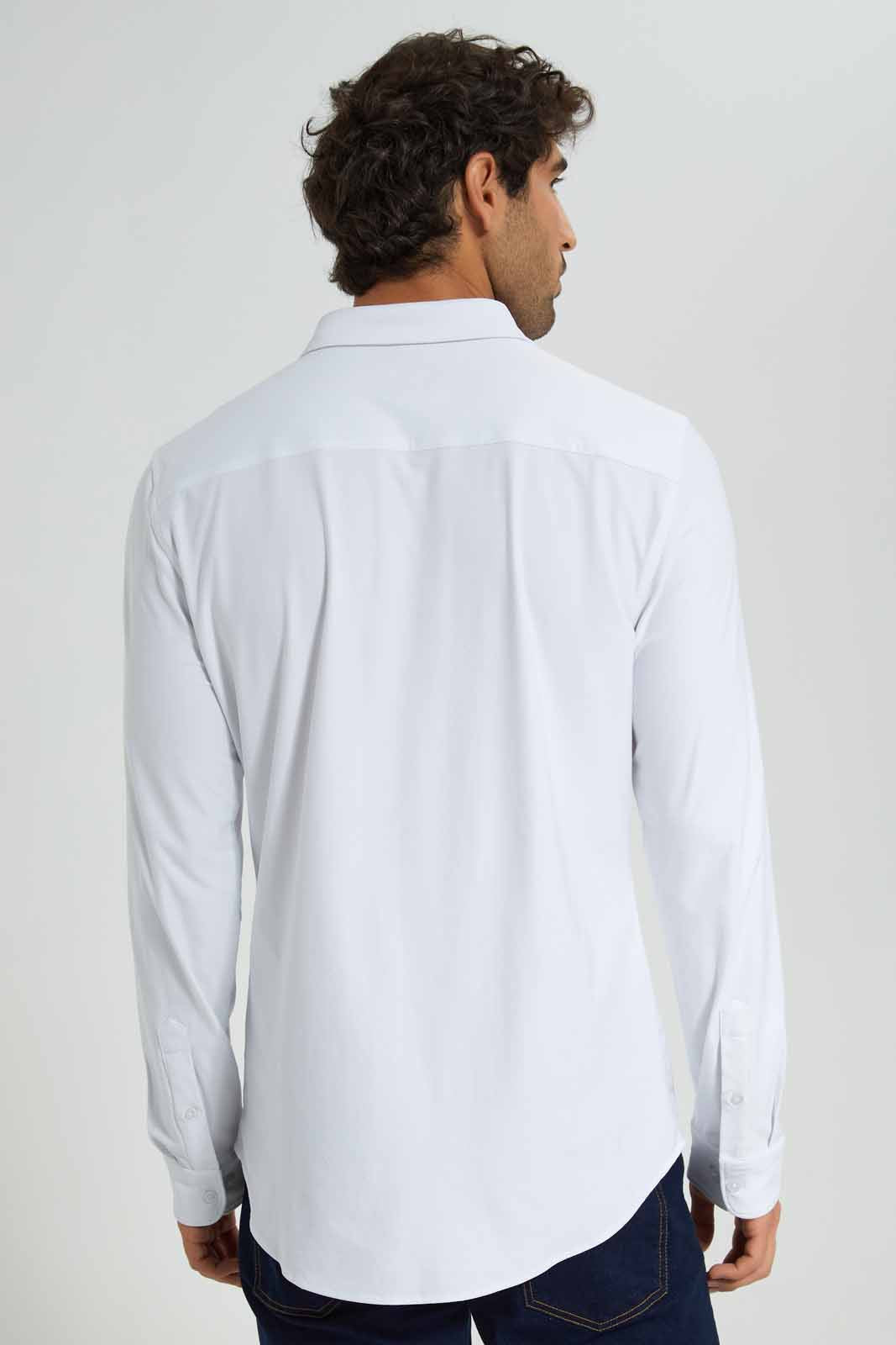 Redtag-White-Dobby-Fabric-Shirt-With-Spandex-Category:Shirts,-Colour:White,-Deals:New-In,-Festive,-Filter:Men's-Clothing,-Men-Shirts,-New-In-Men-APL,-Non-Sale,-Section:Men,-W22O-Men's-